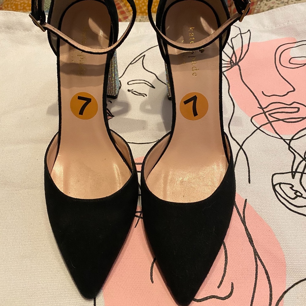 NWOT Kate Spade New York, Black Velvet Vero Cuoio